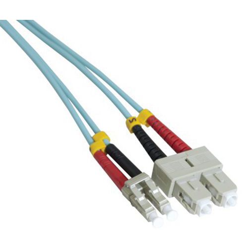 JARRETIÈRE OPTIQUE DUPLEX MULTIMODE OM3 50/125 SC-UPC/LC-UPC AQUA – Image 2